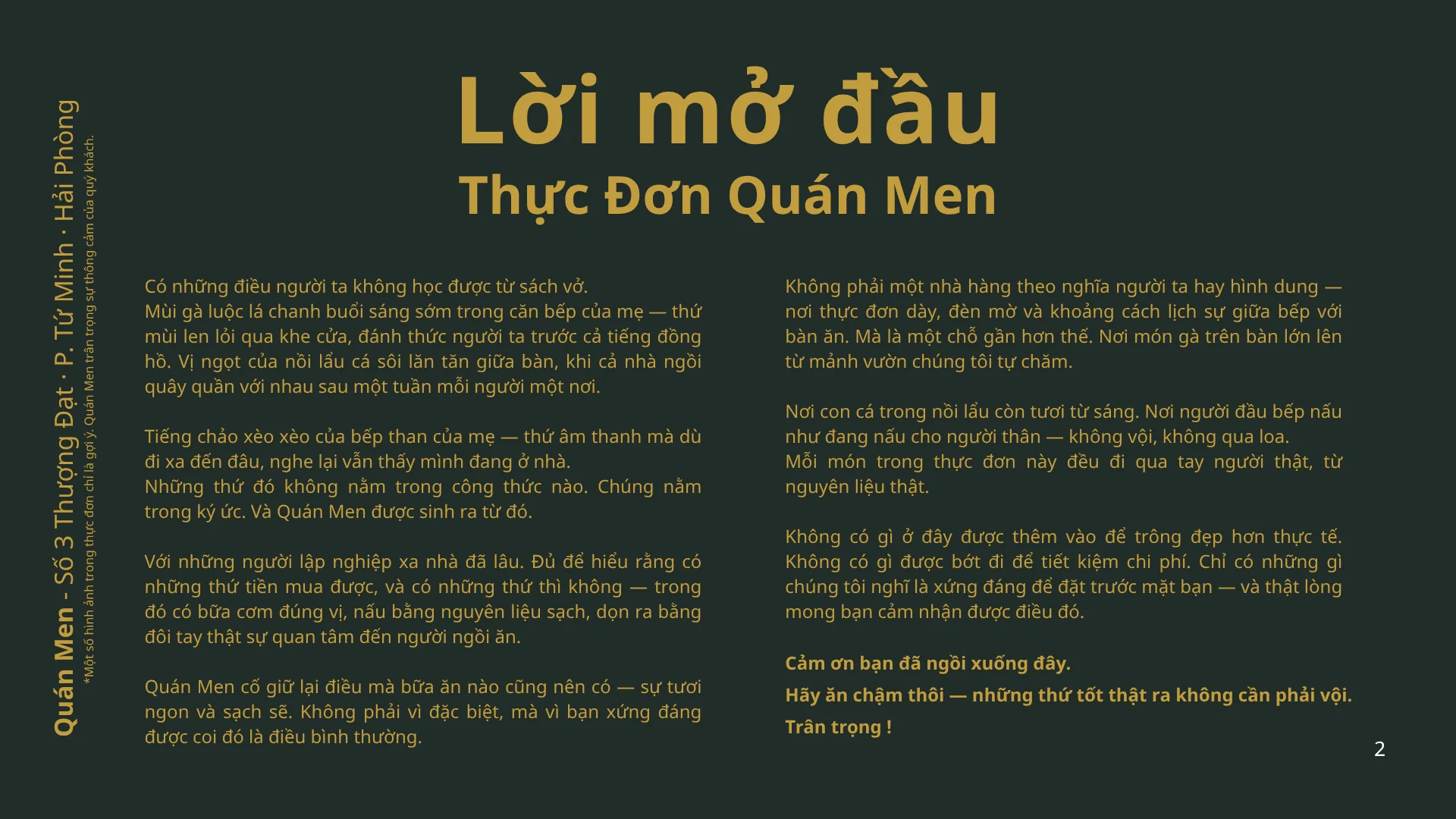 Menu Quán Men trang 2