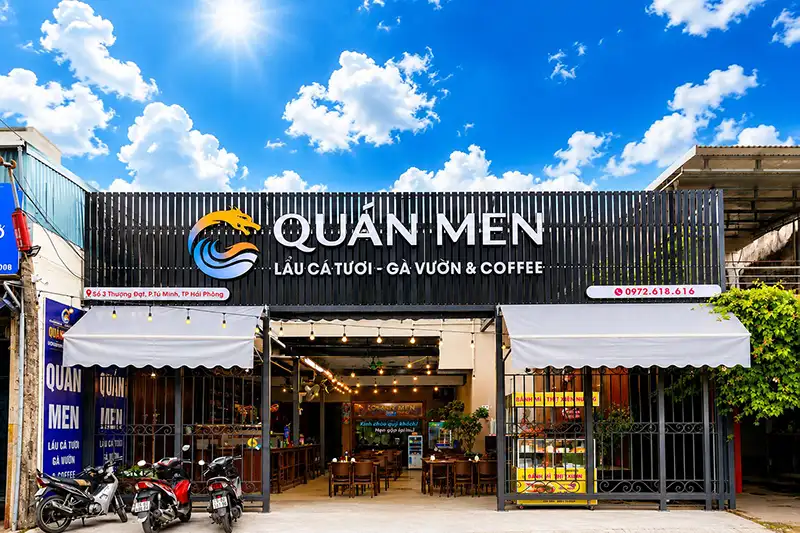 Không gian nhà hàng Quán Men Hải Phòng